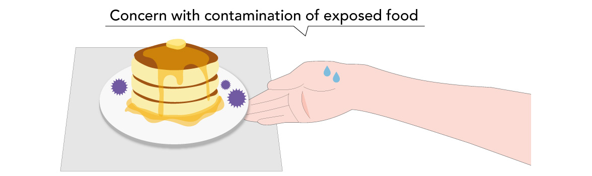 Concern with contamination of exposed food